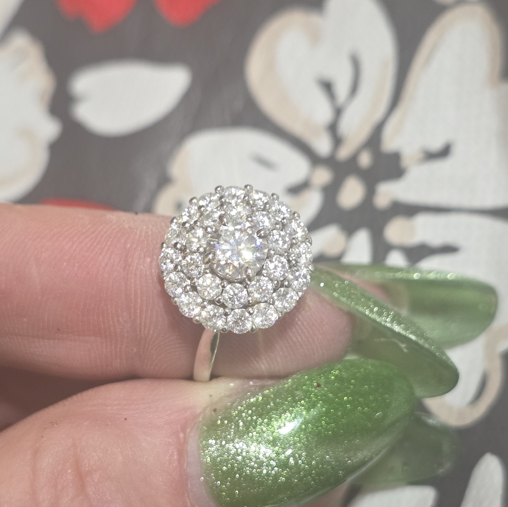 Moissanite 925 Sterling Silver 3 CT Circle Of Life Size 8